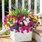 Artificial Flowers Fake Plants for Outdoors Decoration, 12 Bundles Silk Morning Glory with 2PCS Lavender Realistic UV Resistant Faux Spring Flowers for Outside Planter Yard Patio Garden Home Indoor